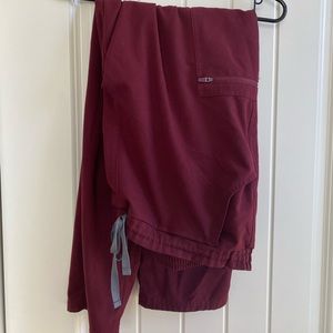 FIGS Yola skinny scrub pant, burgundy, regular